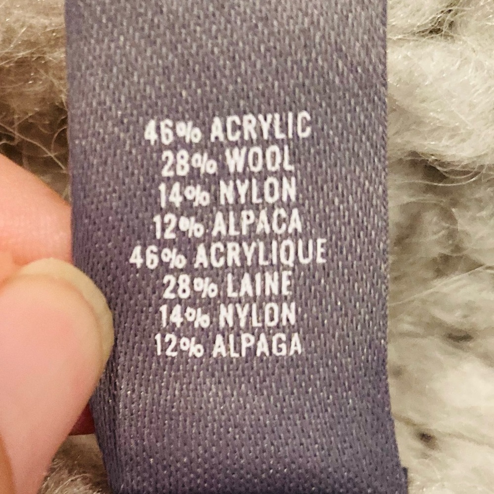 Aerie pale gray soft wool angora blend funnel neck sweater. Size Small - Picture 6 of 6